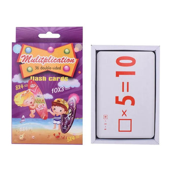 36-Piece Set Double Sided Flash Cards of Addition, Subtraction, Division, and Multiplication